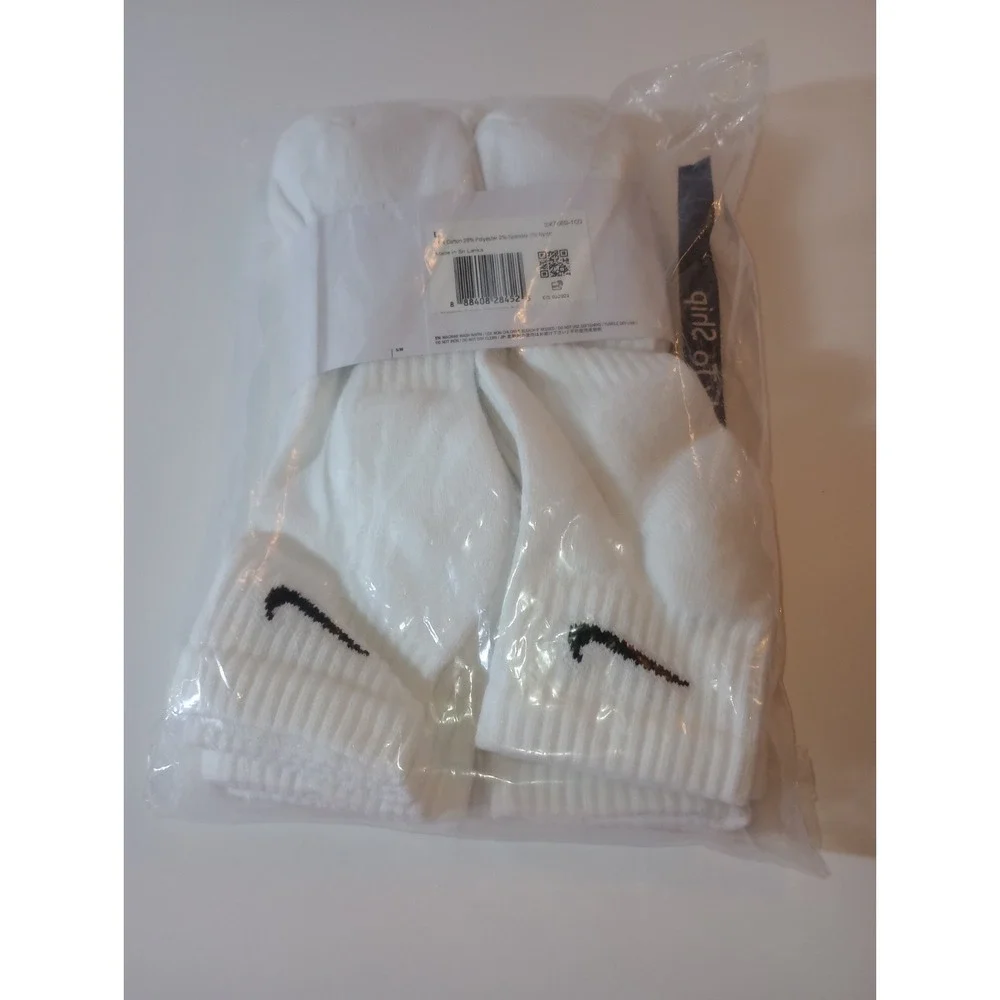 NIKE EVERYDAY ESSENTIAL ANKLE Unisex SOCKS Swoosh White Socks SX7669 100 6pk